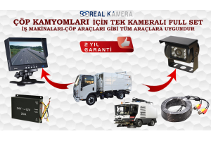 ÇÖP KAMYONU VE İŞ MAKİNALARI İÇİN TEK KAMERALI FULL  SET 