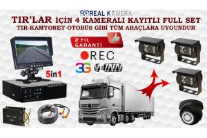 TIR KAMERA SETİ 4 KAMERALI  KAYITLI FULL SET  3G - WIN DESTEKLİ